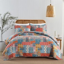 Enasal Cotton Bedspread Quilt Bedding Sets Reversible Coverlet Comforters