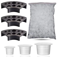 303Pcs Tattoo Ink Caps Kit - 3Pcs Holder, 300Pcs Cups Tattoo Supplies