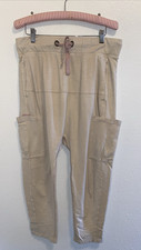 Free People FP Movement Beige Harem Sweatpant Size Small Cotton Blend Bohemian