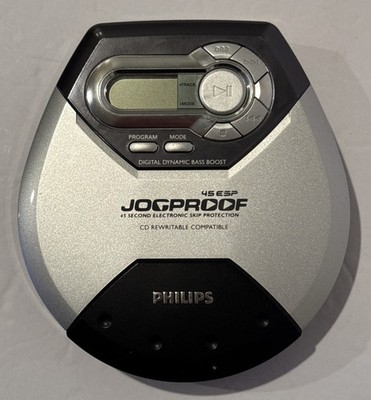 Philips Jogproof Portable CD Player 45 ESP CD Rewritable Tested & Works Vintage