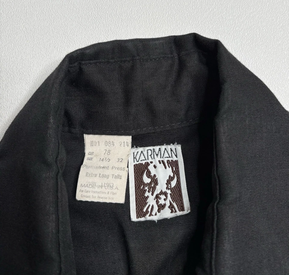 Camisa De Colección Karman Vaquera Western Perla Bordada a Presión Floral Para Hombres S/M 14 1/2 Foto 3 de 4