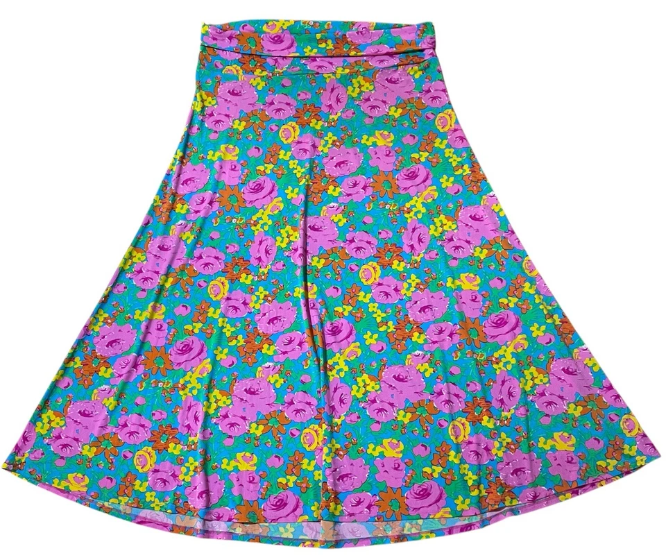 Maxi Falda Larga LuLaRoe Completa Atrevida Floral Colorida Suave Tejida Elastizada Para Mujer 3X Foto 2 de 4