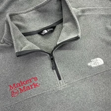 North Face Sweater Mens Large Gray Makers Mark Fleece Quarter Zip Pullover