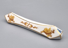 Meissen Porzellan Messer Bänkchen Bank, gelber Hofdrache goldschattiert, Rarität