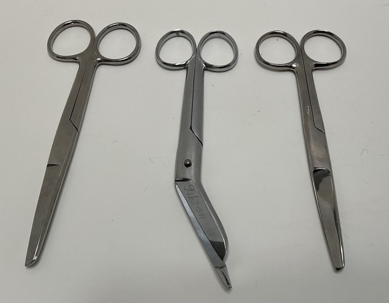 Set Of 3 Stainless Steel Surgical Scissors