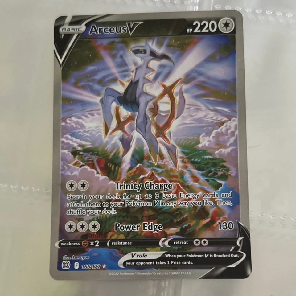 Pokémon Arceus V Full Art Holo Ultra Rare 166/172 Brilliant Stars Card