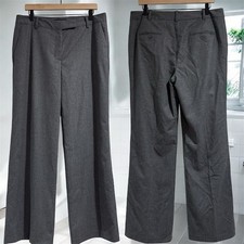 Talbots Heritage Wool Gray Trouser Pants Size 12 Wide Leg Career Lined W34xL32