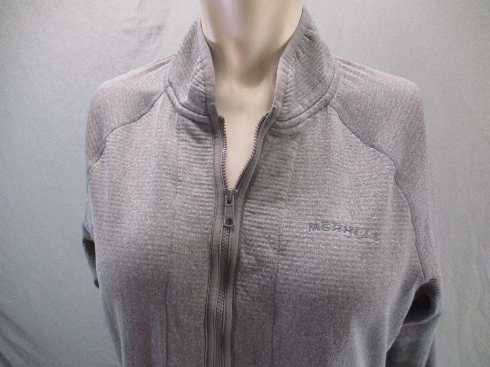 merrell full zip stand collar fleece lined athletic jacket