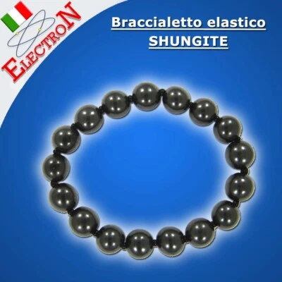 ELECTRON ITALIA BRACCIALE in pietra SHUNGITE Originale (protezione da ELETTROSMOG WI-FI / 5G)