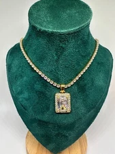 Zircon Tennis Chain pendant Necklace Charm Tarnish Free Fashion Stainless Steel