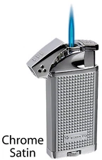 Vector KGM Duke Dual Soft Flame Pipe & Torch Cigar Lighter - Chrome - 8272
