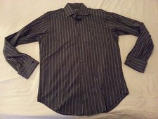 Mens Banana Republic Dress Shirt L Large 16 16 1/2 Stripes Cotton Long Button
