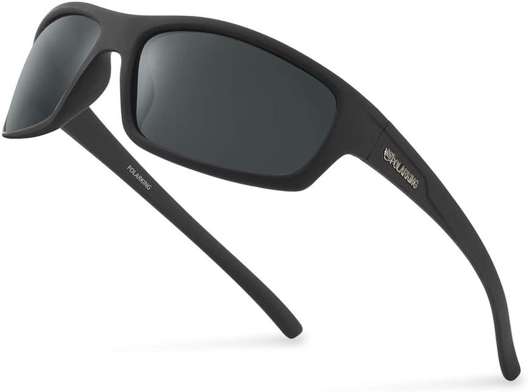 Matte Finish Polarized Sport Sunglasses for Men with UV Block Mirror Lens  