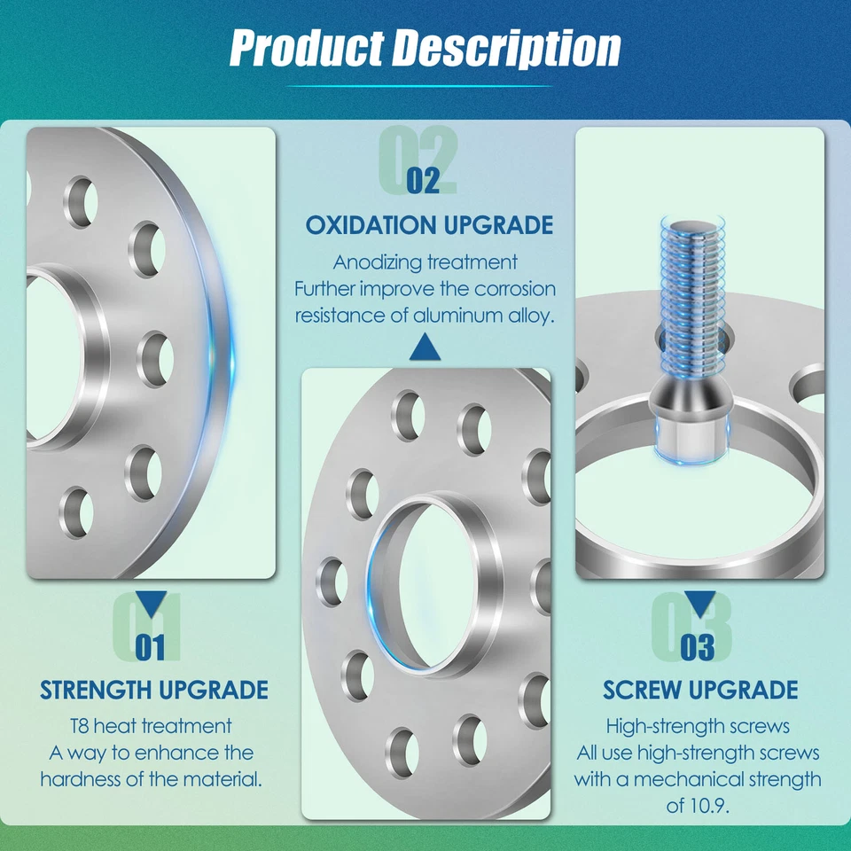 4 piezas espaciadores de rueda centrados en el cubo de 10 mm 5x100 y 5x112 para Audi TT A4 A6 VW Golf Beetle Foto 3 de 4