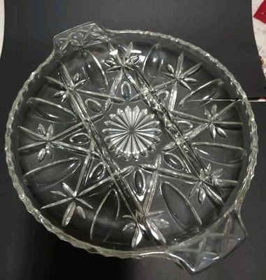 Vintage Anchor Hocking Starburst Divided Relish Dish
