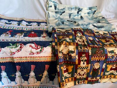Lot of 3 Pcs Christmas Winter Fabric Daisy Kingdom Leslie Beck Cranston JoAnn