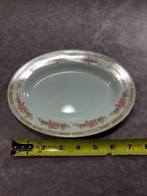 6 pieces Melamine Ware Oriental  Oval Plate with flower border 8  L x 6  W