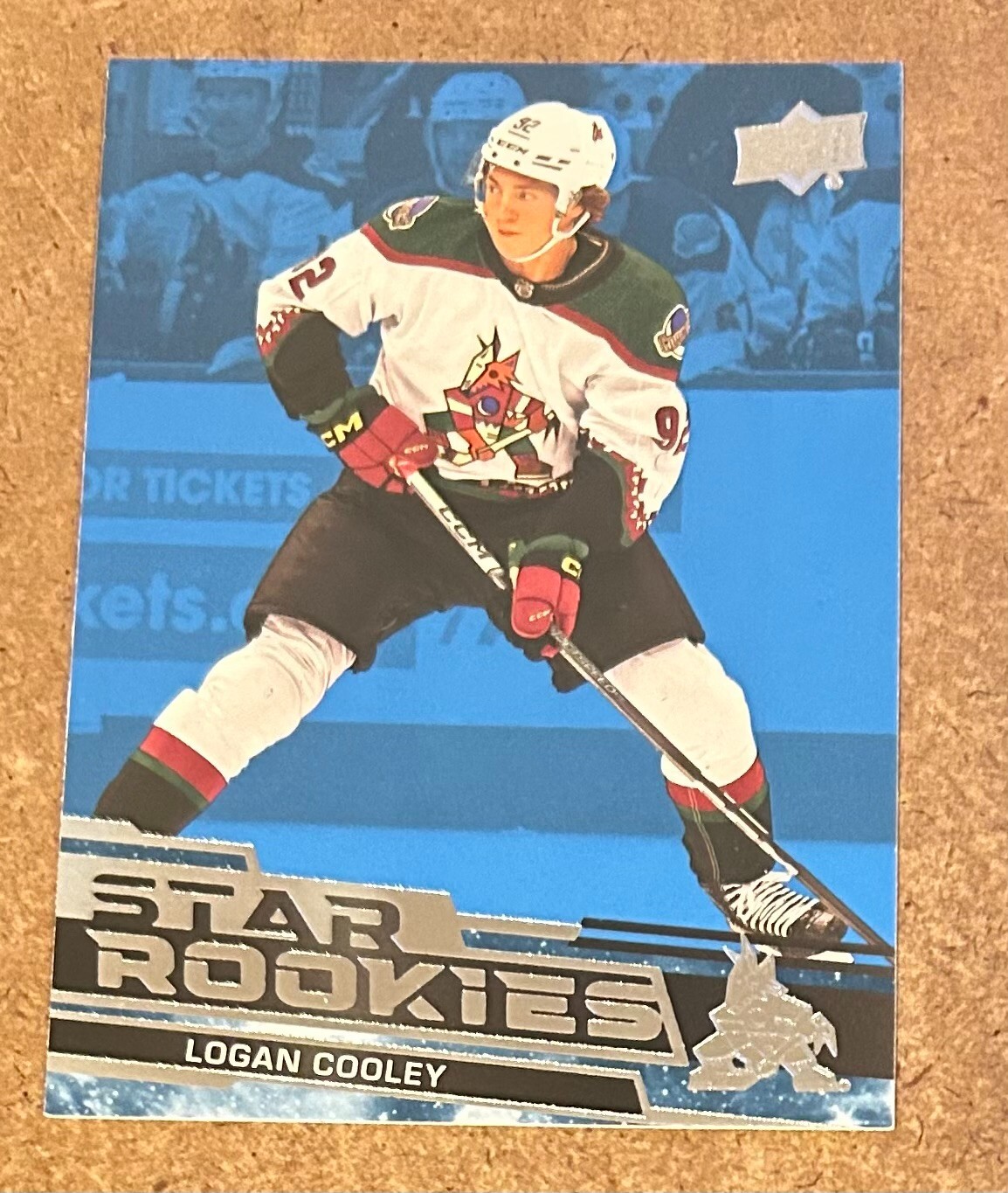 2023-24 Upper Deck Star Rookies Logan Cooley Blue RC #3 Arizona Coyotes