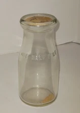 Vintage Half Pint Milk Bottle Original Paper Top Dairy Estate Sale