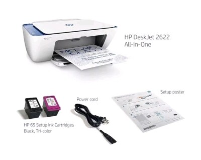 All-in-One HP DeskJet 2622 Compact Wireless Home Print Scan Copy - NIB - Fst Shp