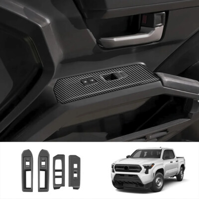 Carbon Fiber Interior Trim Kit For 2024-2025 Toyota Tacoma – Door Covers, Self-Adhesive
