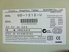Wacom Intuos Graphics tablet model GD- 1212- u