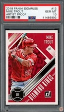 2018 PANINI DONRUSS #13 MIKE TROUT RARE ARTIST PROOF SSP /10 POP 1 PSA 10