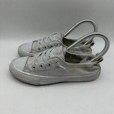Converse Junior Chuck Taylor All Star Shoreline Glitter Sneakers Size 1 660848F