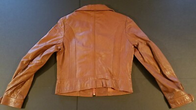 Blouson Bomber Vintage Nordstrom - Couleur Prune/laiton, Cuir Rouge, Taille 11 (Juniors)