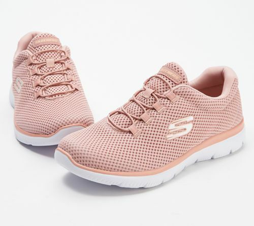 skechers pink slip on shoes