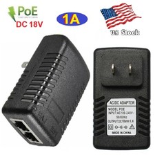 18V 1A PoE Injector Power Over Ethernet Adapter 802.3af IP Phone WLAN AP