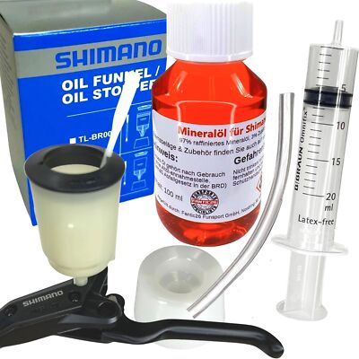 Scheibenbremse Service Kit 100ml Shimano Mineral ÖL MTB Befüllbecher Trichter M5