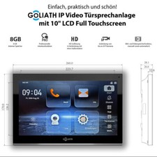 10 Zoll HD Monitor Schwarz für GOLIATH Hybrid IP Video Türsprechanlage 