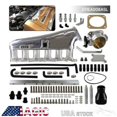 Intake Manifold Fuel Rail Throttle Body 90mm For Skyline GTR 2.6 RB26DET R32 R33