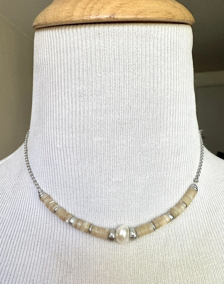 Kendra Scott Conjunto Collar Cuentas/Pendientes Aro Rodio/Neutro Foto 4 de 4