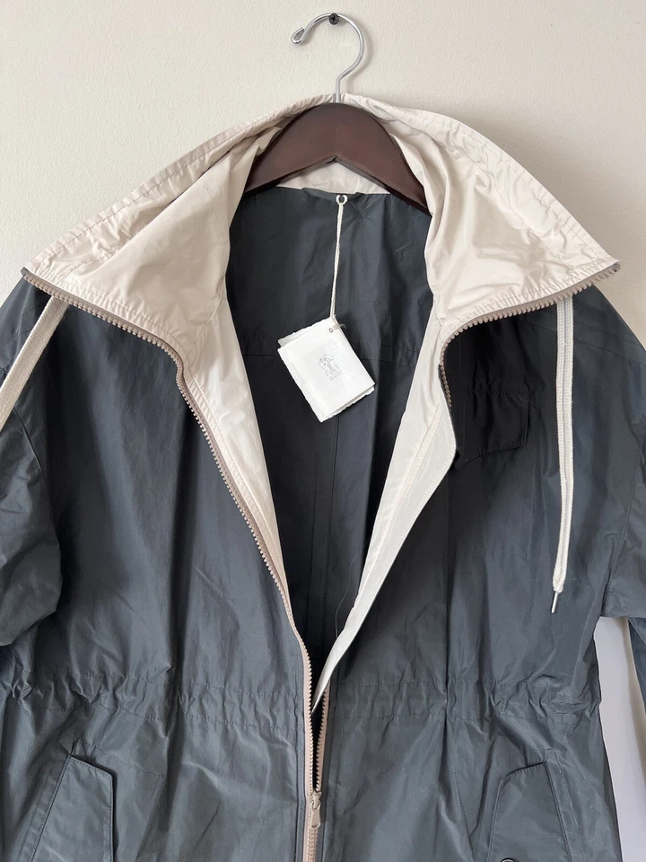 Jaqueta trench coat Brunello Cucinelli Monili leve Parka tamanho IT 36 nova com etiquetas - Imagem 3 de 4