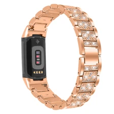 Replacement For Fitbit Charge 6 5 Full Rhinestone Stainless Steel Band Strap