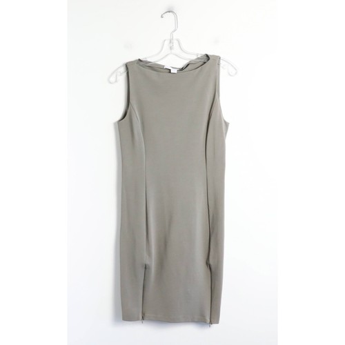 Diane von Furstenberg Audrina sleeveless dress 8 grey knit front zippers office - Picture 2 of 13