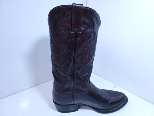 Dan Post Mens Milwaukee Leather Cowboy Boots Black Cherry Size 9 EW DP2112 - Bild 8 von 12