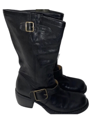 fiorentini+baker Mix Mik Moto Black Leather Boots Made In Italy 40