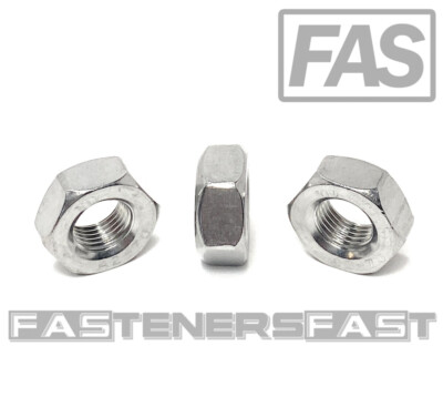 (25) M10-1.00 Stainless Steel DIN934 Extra Fine Thread Metric Finished Hex Nut