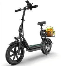 AOVOPRO 500W Adults Electric Scooter 28Mi Long Range 14'' Tires Folding W/ Seat