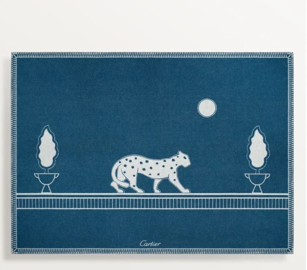 Cartier Panther Blanket Blue and White