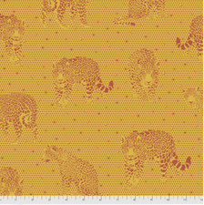 Free Spirit Tula Pink PWTP174 Daydreamer Lil Jaguars Papaya Cotton Fabric By Yd