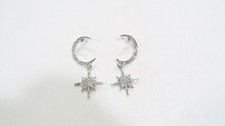Celestial Moon and star cz earrings New Unique