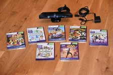 Microsoft Xbox 360 Black Kinect Motion Sensor Bar 7 Games Bundle Lot - Tested!