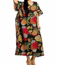 Indian Vintage 100 Cotton Long Beach Maxi Kaftan Dress One Size Caftan Kimono