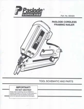 Tool Schematic parts List Paslode 900420 Cordless Framing Nailer 2006