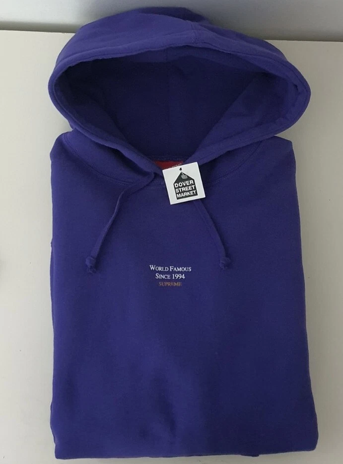Sweat à capuche violet SS23 Supreme World Famous Micro Logo M Medium
