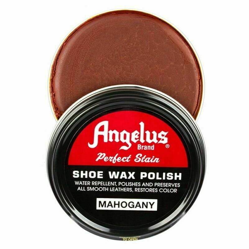 Angelus Perfect Stain Leather Shoe Boot Wax Polish Cream Conditioner Mahogany